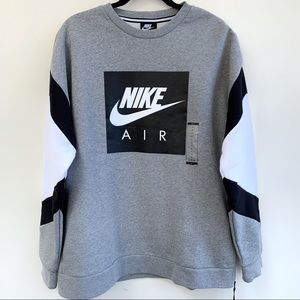 Nike Air Gray, Black and White Sweatshirt Size L